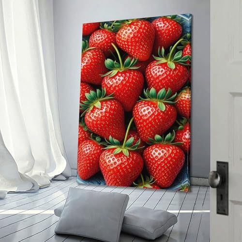 Poster fraises rouges suspendu au design moderne et épuré - 3