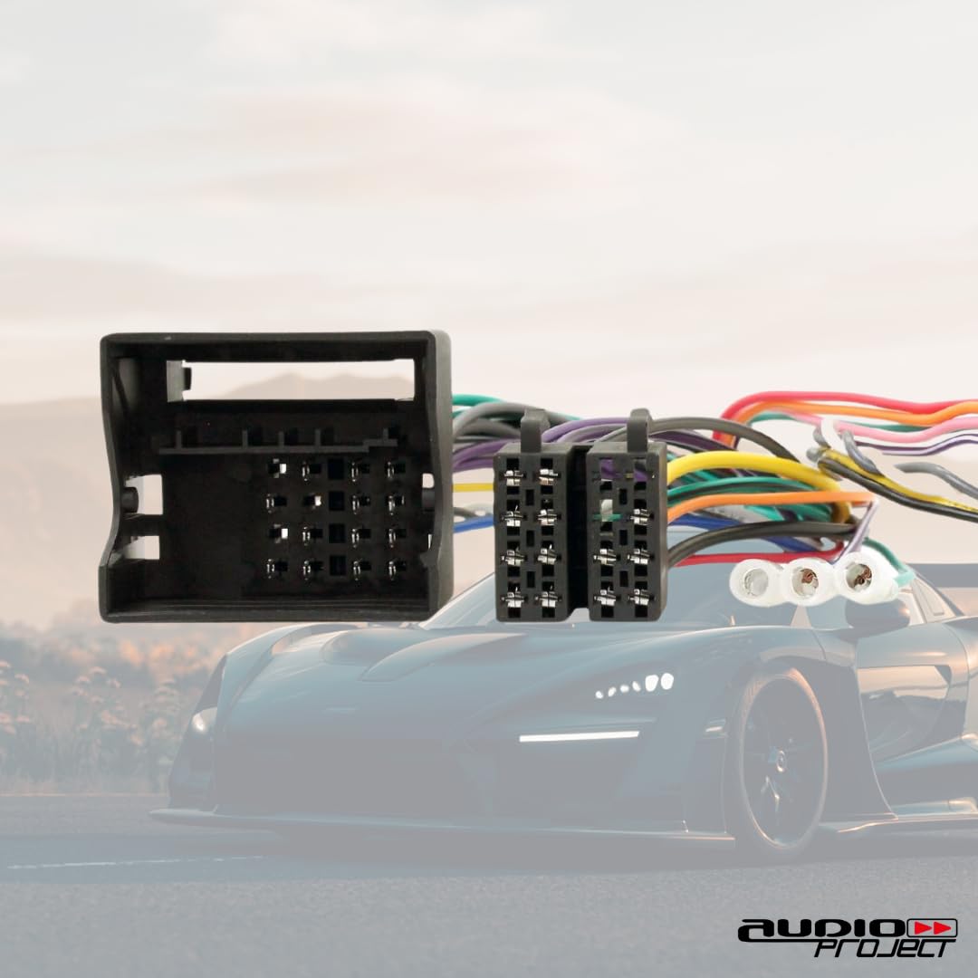 Audioproject A400.1-10 - Adaptador CANBus Quadlock ISO para Audi VW Golf 5/6 Passat B7 VW T5 Polo Skoda Seat - Con adaptador de radio - Encendido y Speedpuls marcha atrás