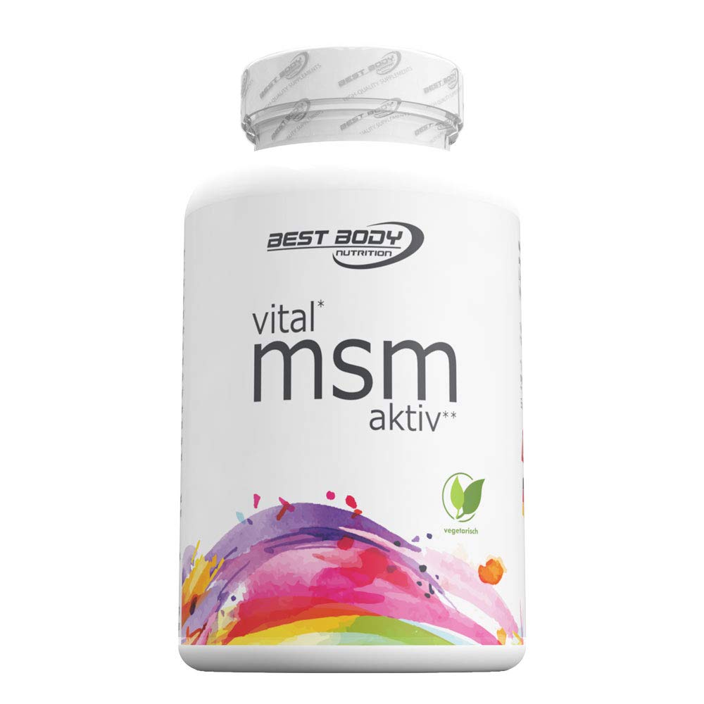 Best Body Nutrition – Vital MSM Aktiv Tabs mit Vitamin C, 161 g – MSM Nahrungsergänzung – Hochdosiert – Organischer Schwefel – Unterstützung Energiestoffwechsel – Immunsystem – 78% OptiMSM®