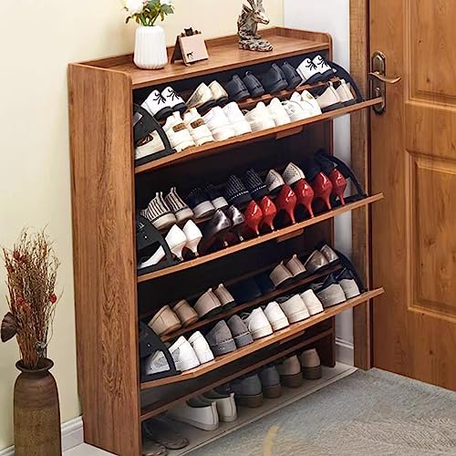 Meuble à chaussures à 3 tiroirs rabattables compact et fin pour l'entrée