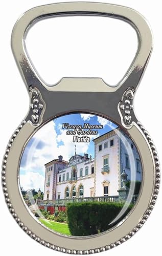 Miami Florida USA Abridor de botellas con imán para nevera, recuerdo turístico, colección de regalo, etiqueta engomada magnética para refrigerador