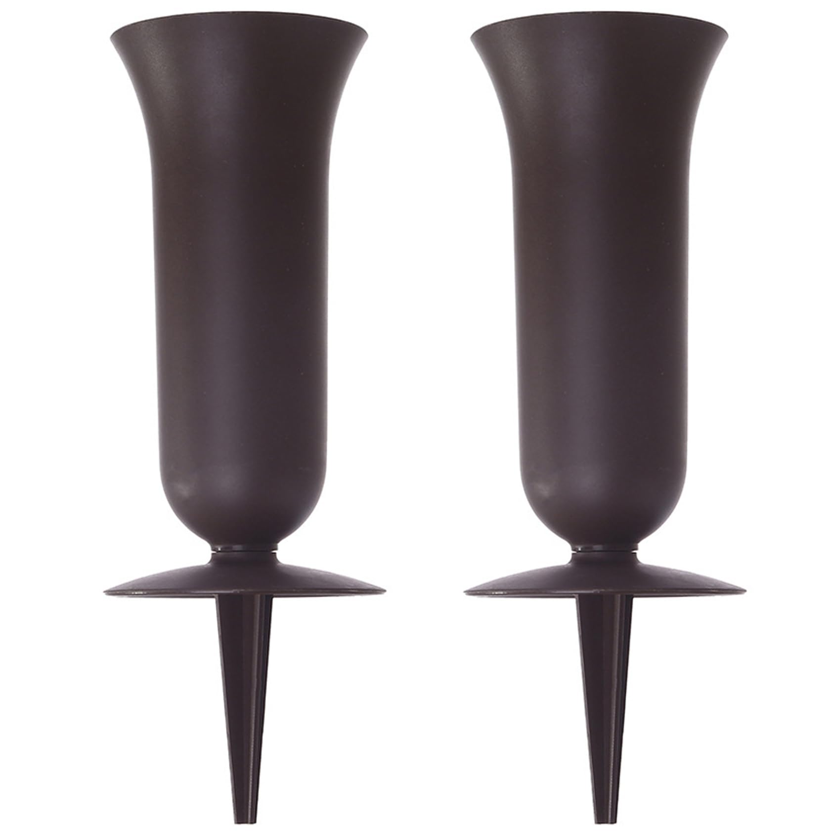 Vase de cimetière anti vent avec piquet de fixation terre meuble