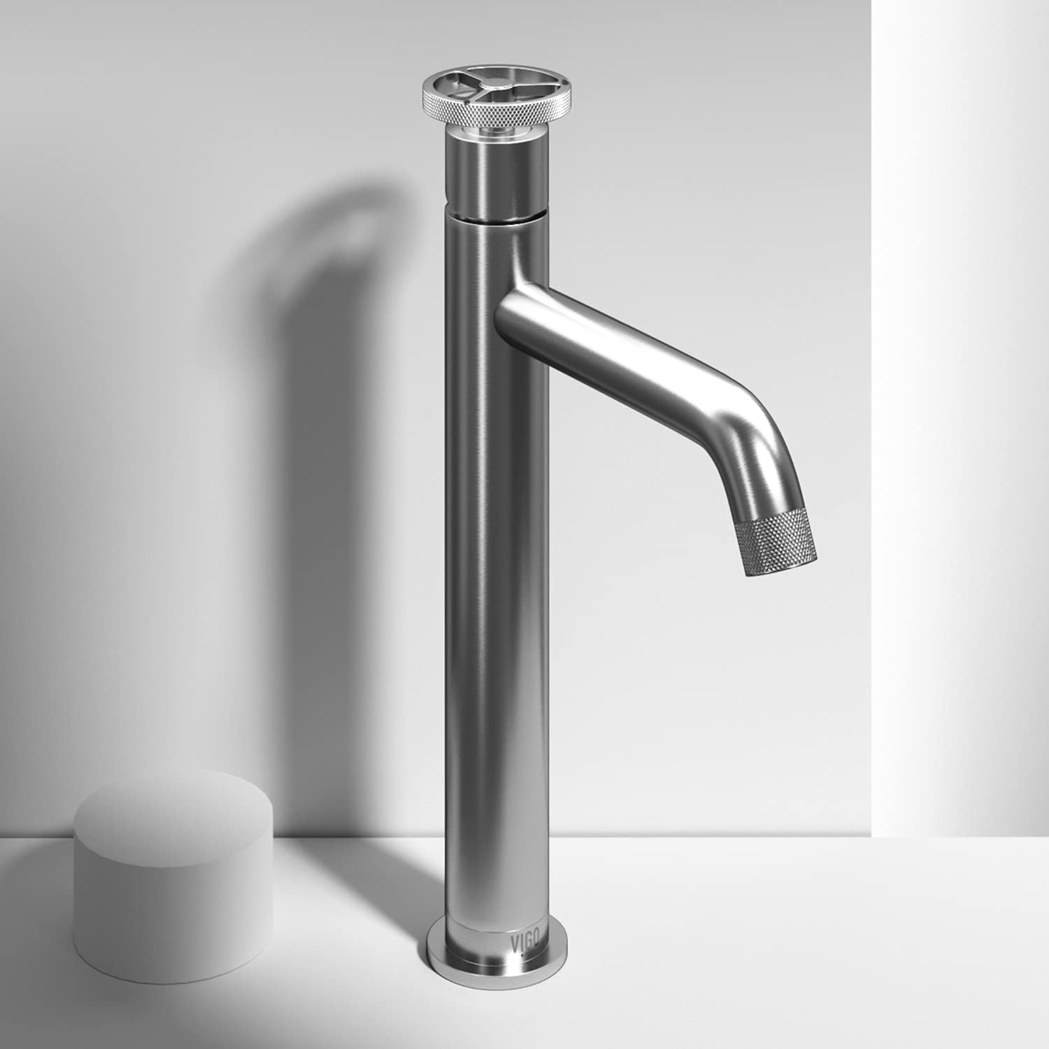VIGO Cass 12'' H Single Handle Single-Hole Bathroom Vessel Faucet in Brushed Nickel-VG03030BN