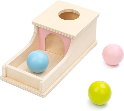 Montessori Toys for 1 Year Old, Wooden Object Permanence Box for Babies