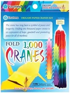 Yasutomo 1000 Origami Paper Crane Kit, 3 X 3 in, Assorted Color, Pack of 1020, Assorted.