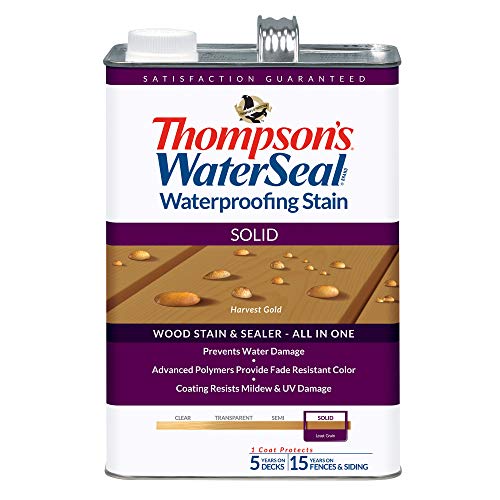 Thompson's Water Seal TH.043841-16 Waterproofing Stain - Solid, Acorn Brown - 1 Gallon