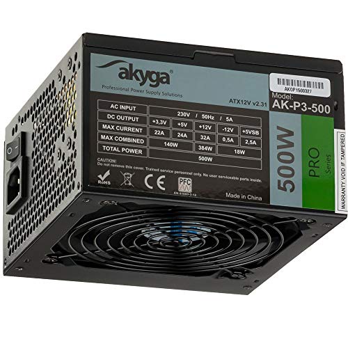 Preisvergleich Produktbild Akyga AK-P3-500 Netzteil 500W, 120mm leiser Lüfter schwarz