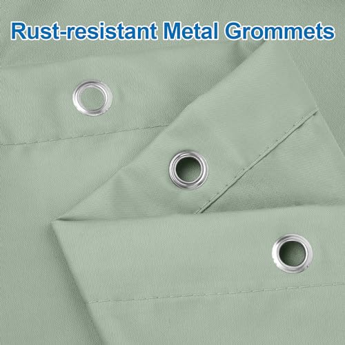 Image of Amazer Sage Green Shower Liner Cloth Waterproof, Soft Sage Green Shower Curtain Liner Fabric with Weighted Stones, Washable Shower Curtain and Liner 2-in-1, 12 Grommet Holes, 72 x 72 Inches