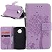 Produktbild Moto G5 Hülle, Cmid PU Leder Brieftasche Handytasche Flip Bookcase Schutzhülle Cover [Kartensteckplatz][Magnetverschluss][Ständer][Handschlaufe] für Motorola Moto G5 (5 Zoll) (B-Hellviolett)