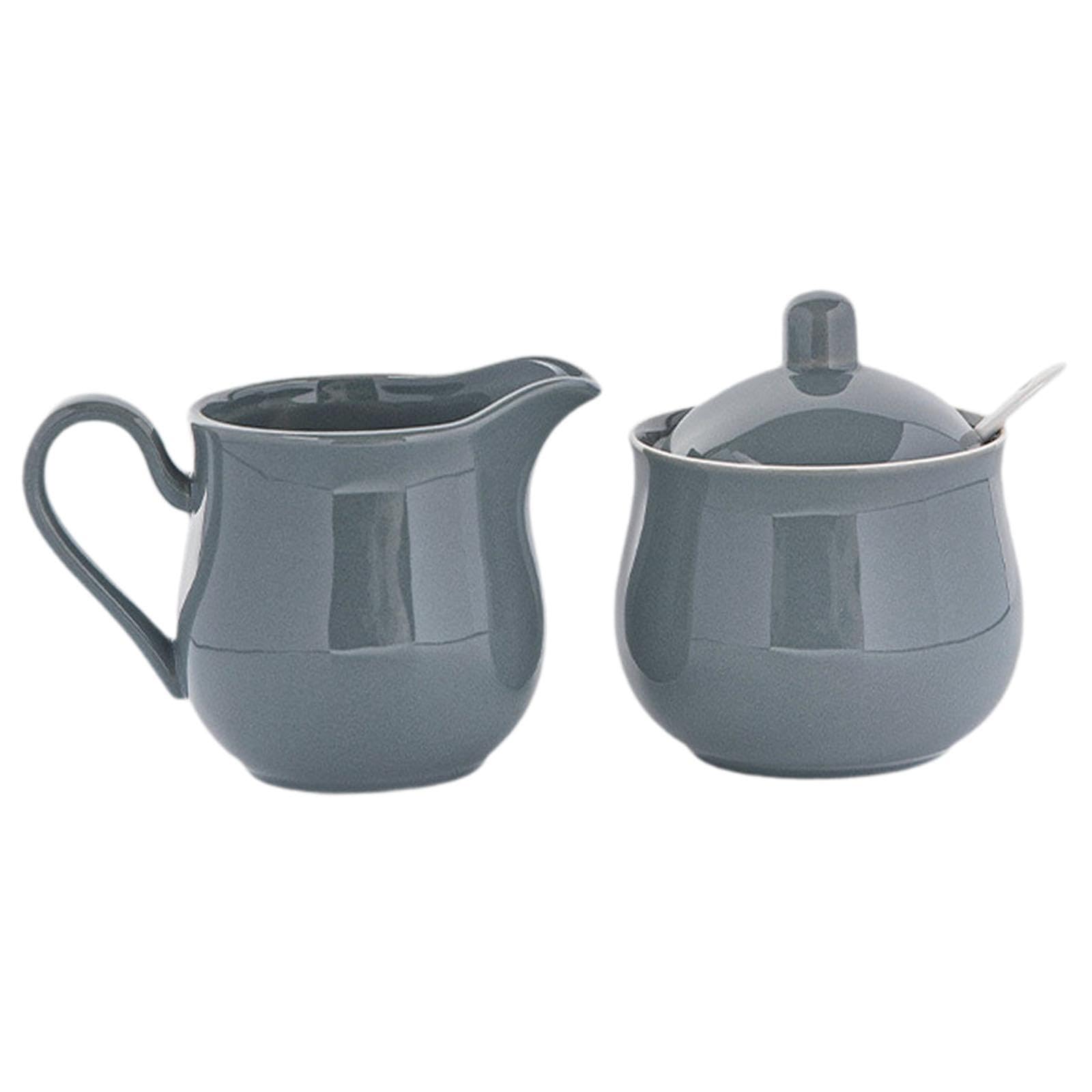 Azucarera Juego de Azúcar Y Lechera Recipiente Cerámico Durabilidad Fácil Limpieza Estilo Decorativo Adecuado para Regalo Estación de Café Decoración, Gris, Individual