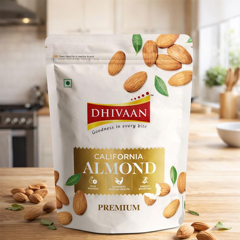 Image of Dhivaan Premium California Almond 250GM |100% Natural Badam Giri | High Protein, Supports Muscle Health, Energy Boosting