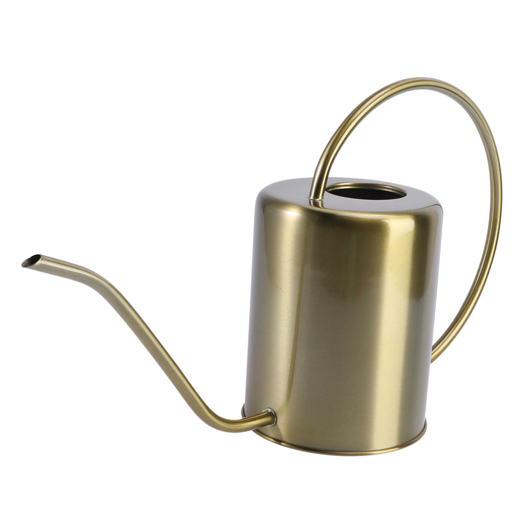 Annaffiatoio senza Perdite in Acciaio Inox Oro Beccuccio 2000ml Manico Ergonomico, Antiruggine per Giardino e Casa