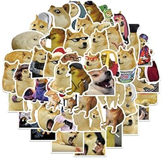 50PCS Doge Stickers,Gift for Children Teens Adults Kids,Waterproof Cute Doge Meme Stickers for Laptop Scrapbook Water Bottle,Stickers for Skateboard Journal Wall Car Bicycle