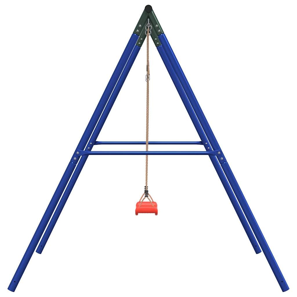 Zestaw huśtawek z siedziskiem bujanym z lakierowanej stali, 156 x 185 x 185 cm, obciążenie do 50 kg, dla dzieci w wieku 3-10 lat, zabawka ogrodowa do użytku na zewnątrz, poprawia ruch i