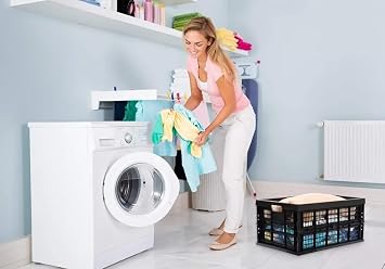 Work-It! Collapsible Milk Crate | 49 Liter Folding Storage Bin | Stackable Plastic Crate