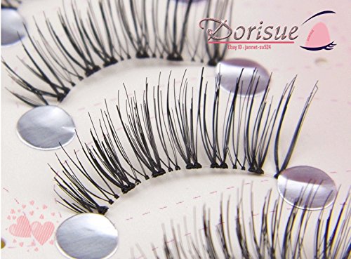 Dorisue Natural eyelashes Look Real 3D Light Weight lashes wispies False Eyelashes Short Handmade lashes Hight Quality face eyelashes Pack of 4 eyelashes pack
