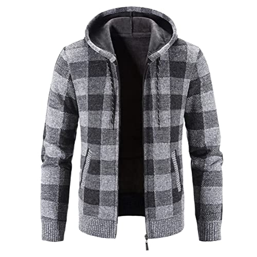 Herren Cardigan Strickjacke - Klassischer Stehkragen Winterpullover