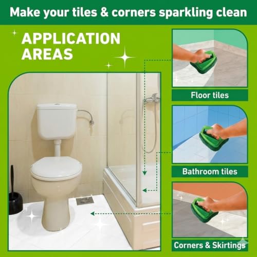 Image of Combo Pack - Triangle Scrubber Brush & Rectangle Tile & Grout Brush Cleaner | Heavy-Duty Bathroom & Kitchen Cleaning Brushes