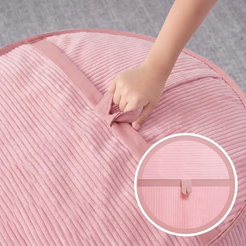 Image of 6FT Bean Bag Chair 6'Giant Bean Bag Chairs with Adults, Large Beanbag Chair | Bean bag Lounger with Machine Washable Cover Corduroy Fabric, Comfy Chairs for Living Room Bedroom Dorm, Pink