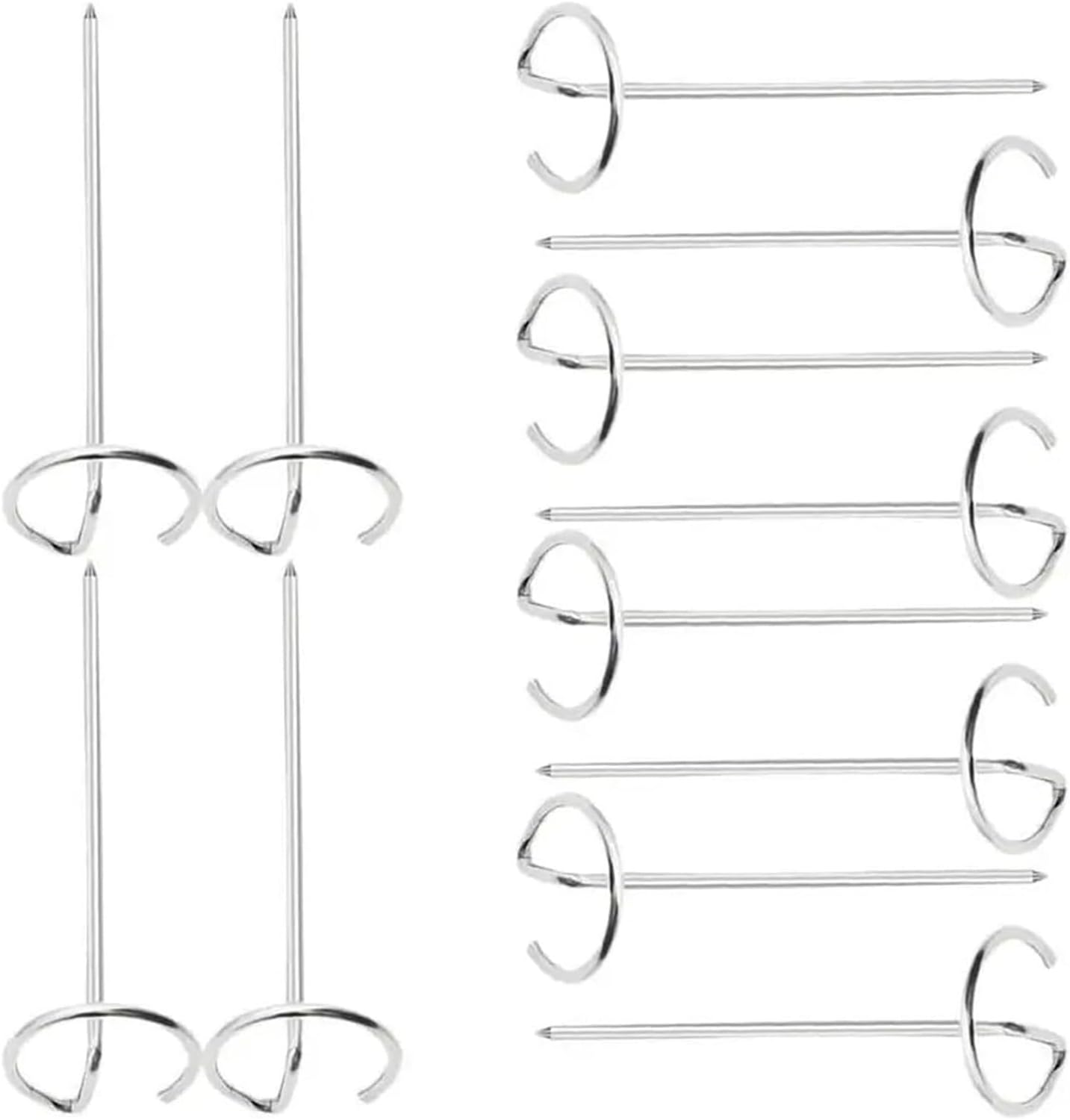 12 Pcs Stainless Steel Skewers for Air Fryer BBQ Grilling Meat Kebab Vertical Barbecue Tools Kitchen Accessories