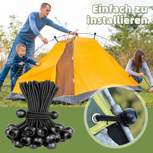 Obidodi Spanngummis mit Kugel 10 cm, 30 Stück Planenspanner, Robuste Gummispanner Zeltgummis für Campingzelten Banner Überdachungen Planen Zelt