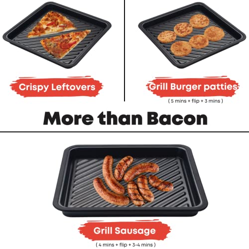 Maconee Non-Plastic Microwave Bacon Browning Tray, Grill, And Crisper Pan - Large, Crispy, And Safe Cooking Plate For Easy Bacon Preparation #TOP3