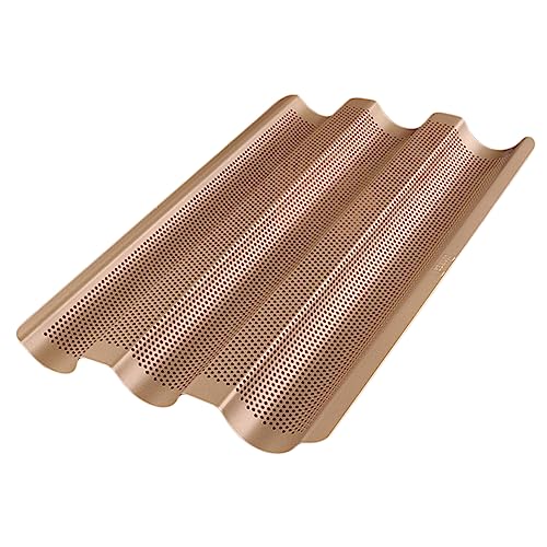 GRIRIW Nonstick Baking Tool 3-slot Mould for Bread Stainless Steel Fast Heat Conductivity