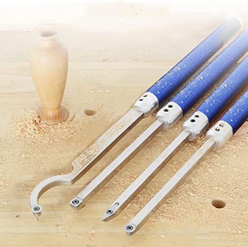 Bausatz 8 Pieces Lathe Turning Tools For Scraper Carbide Turning Tools Wood Lathe Chisels Wood Turning Metal Lathe Cutting Tools + 8 Pieces Extra Replaceable Blades + 1 Pair Woodworking Leather Gloves #TOP5