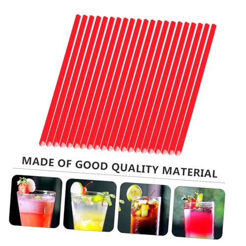 100 pitillos plásticos desechables en forma de corazón rojo miniatura 3