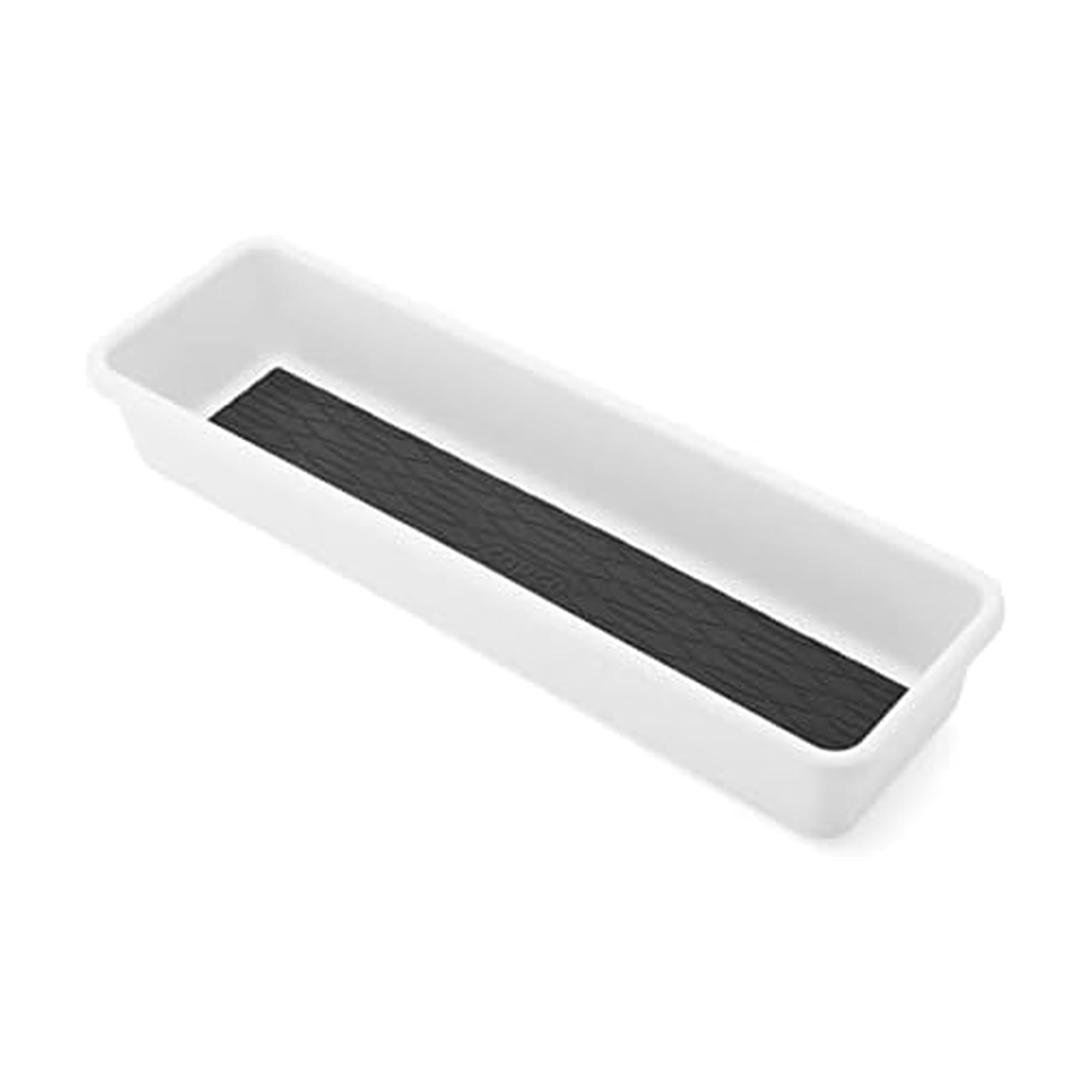 Organizador de cajones alargado Copco Basics en blanco y gris carbón para el hogar