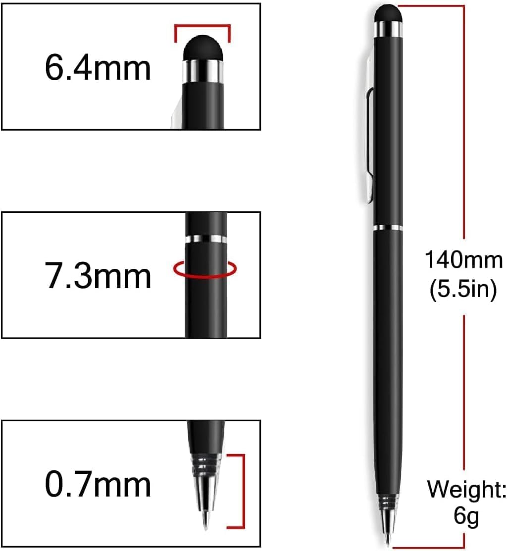 Bulk Box 200 lápices capacitivos para pantalla táctil 2 en 1 para tableta y con bolígrafo de tinta compatible con iPad, iPhone, Kindle Fire, Samsung Galaxy y Android