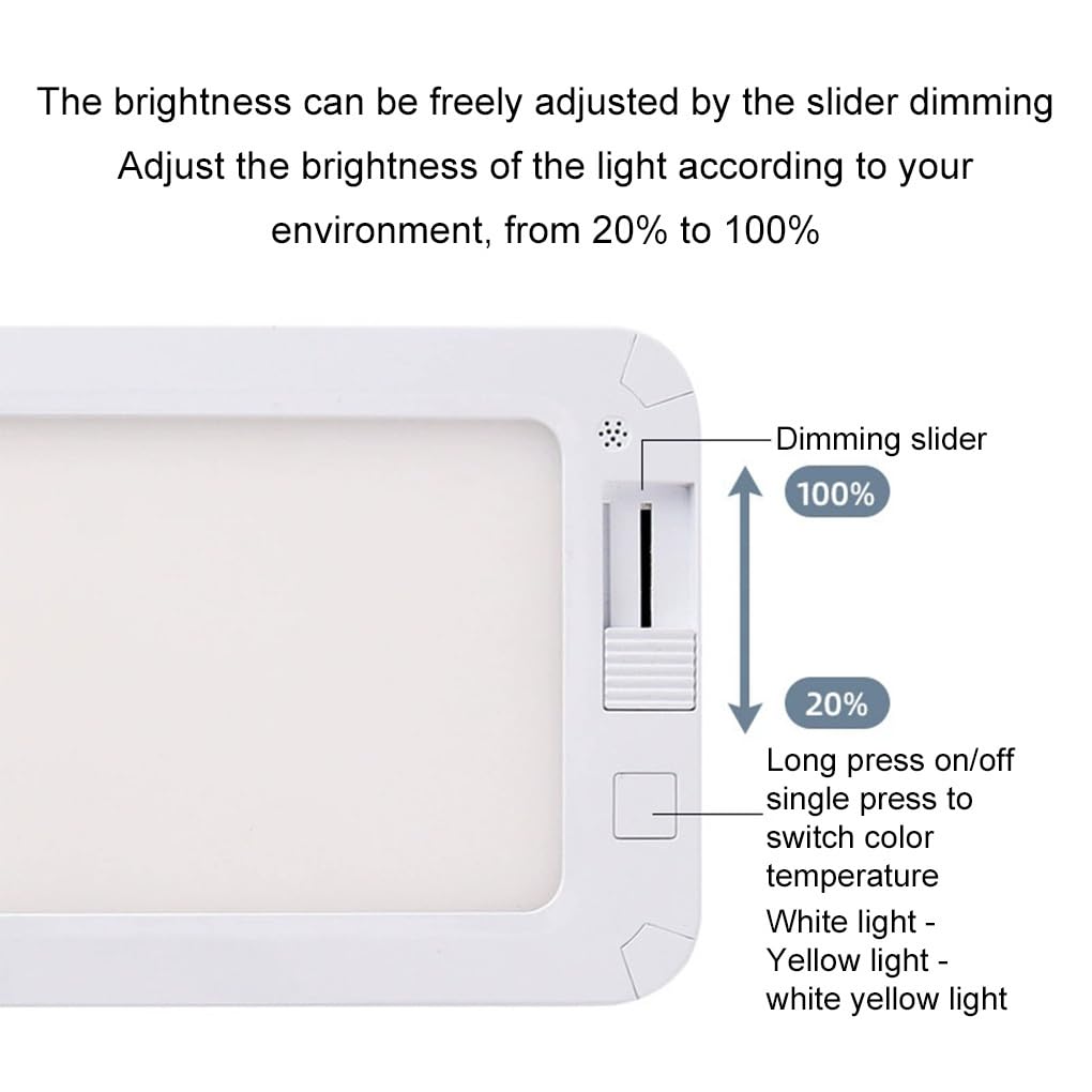 Luci interne per camper a 96 LED, 3 colori, dimmerabili, plafoniera, adatte per camper e roulotte, camion, funzionali, 3 colori, dimmerabili, plafoniera a soffitto, 2 pezzi