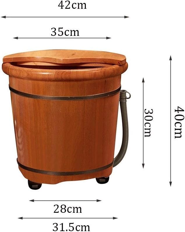 Balde de Madera para Baño de Pies con Tapa y Drenaje miniatura 2