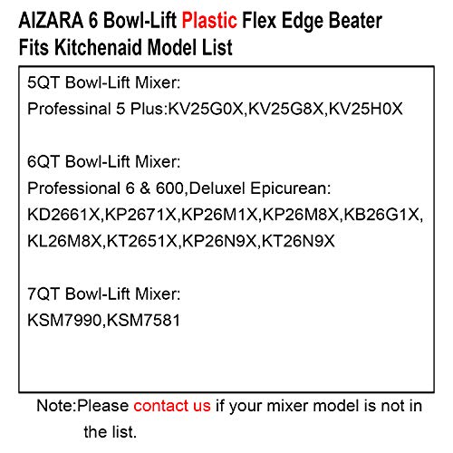 Flex Edge Beater for KitchenAid Bowl-Lift Stand Mixer Attachment 6 Quart - Coated Flat Beater Blade with Silicone Edges - Useful Mixer Accessory(Grey)
