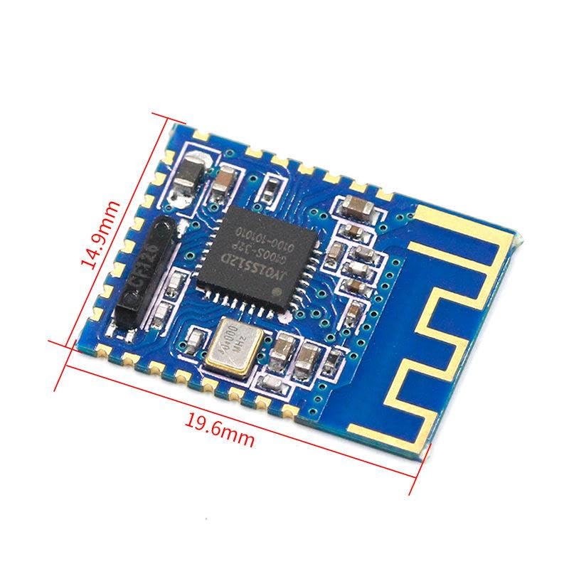 A dalt view of the JDY-16 Bluetooth 4.2 module with dimensions labeled.