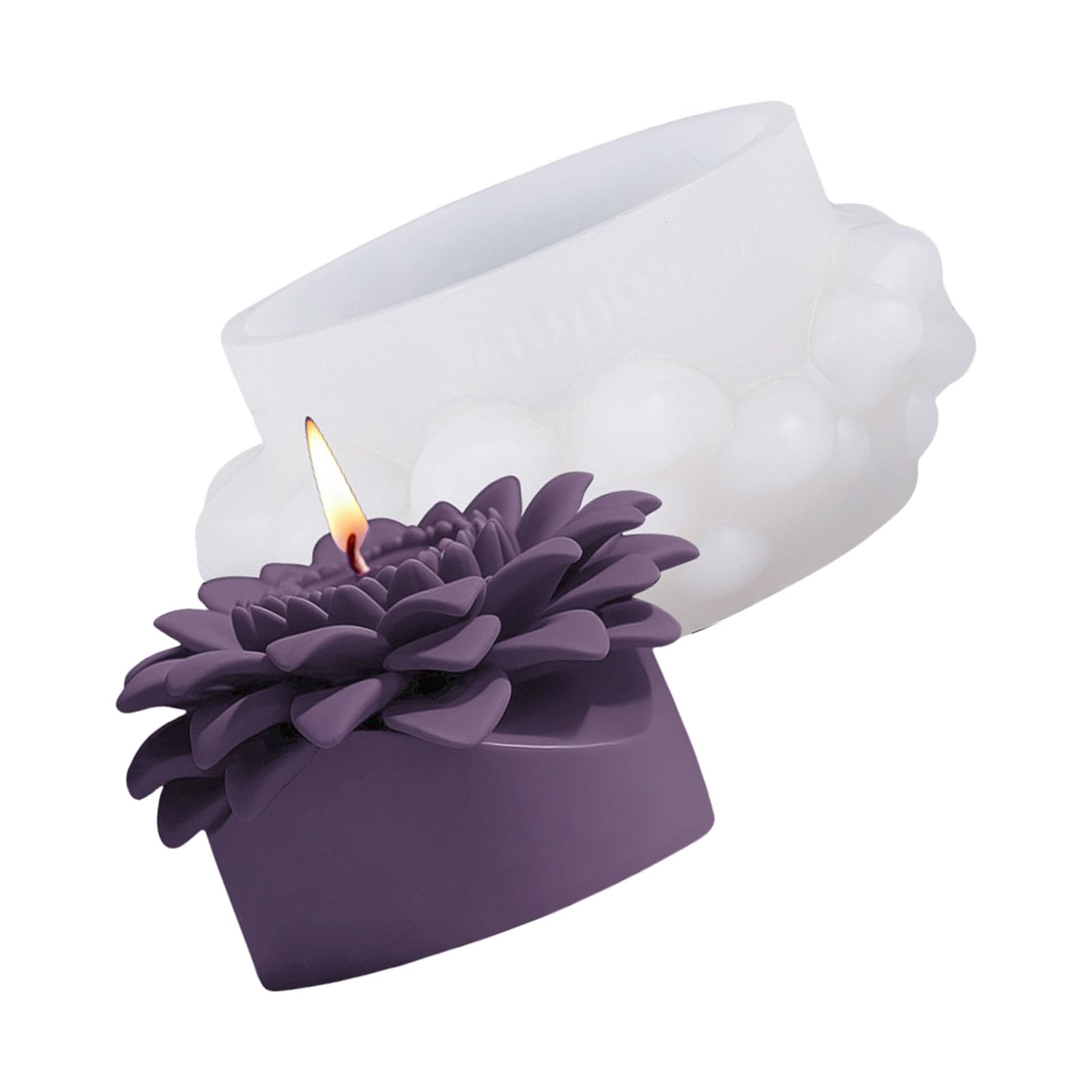 NEWFT Embossed Flower Cylinder Silicone Molds Flower Pillar Molds for Epoxy Resin Soap Gypsum Silicone Mold