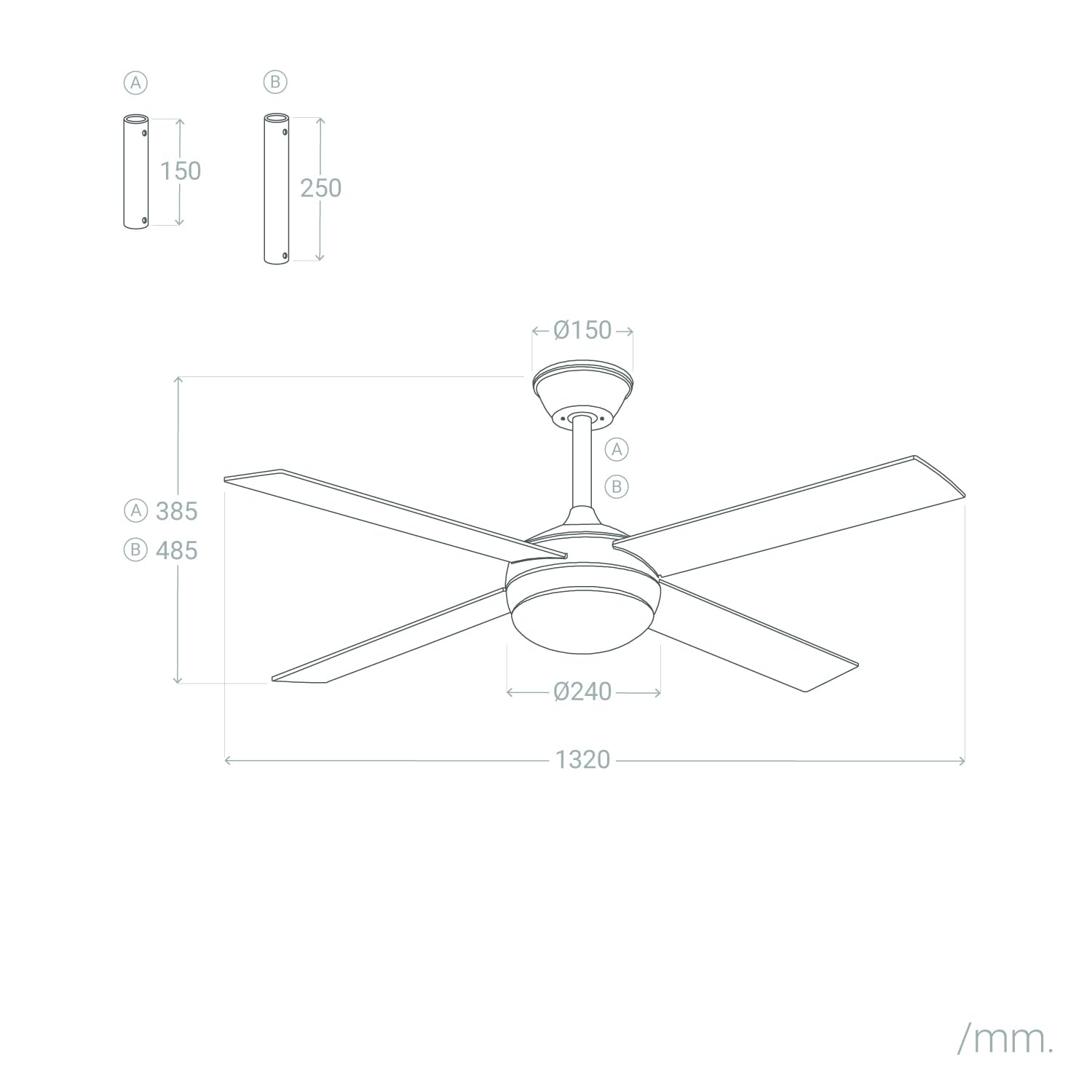 LEDKIA LIGHTING Ventilatore da Soffitto Navy Evo Nichel con Luce Integrata, Motore DC 30W Silenzioso ed Efficiente, 4 Pale, 6 Velocità, 132 cm, Telecomando | Motore DC silenzioso ed efficiente da 30 W, 4 pale, 6 velocità, 132 cm