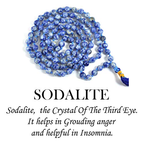 Image of Reiki Crystal Products Natural Reiki Feng-Shui Mala Necklace 6 mm Crystal Stone 108 Bead Jaap Mala for Men and Women