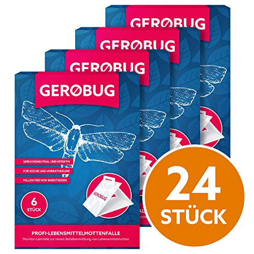 Preisvergleich Produktbild Lebensmittelmotten-Falle = 24 Stück + Gratis E-Book + Persönliche Betreuung durch Schädlingsprofi