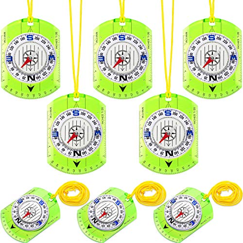 Gejoy 8 Pieces Boy Scout Compass Map Reading Compass Hiking Camping Backpacking Compass
