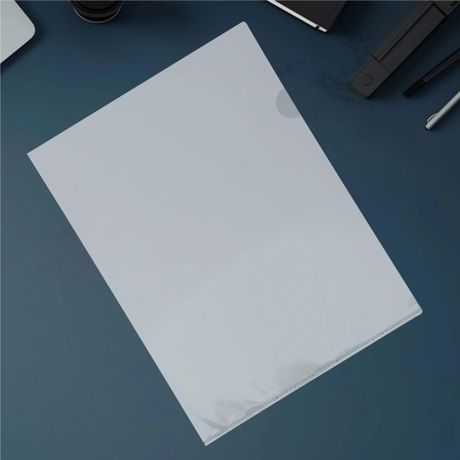 Lot de 100 pochettes transparentes en forme de L en plastique A4 étanches pour le bureau et l'école