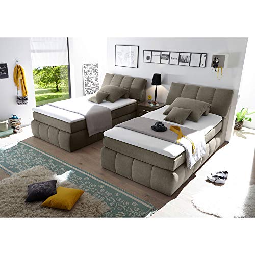 TOLEDO 2 Boxspringbett 120x200 mit Bettkasten, Schlamm - Bequemes Bett mit 7-Zonen-Federkern Matratze H2-H3… – Bild 4
