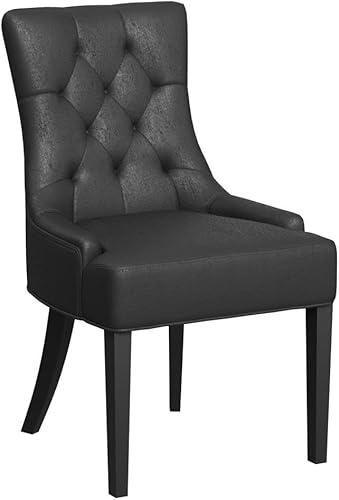 Miniatura 4 de Christopher Knight Home Sarah Sillas de comedor tradicionales de microfibra (juego de 2), color negro