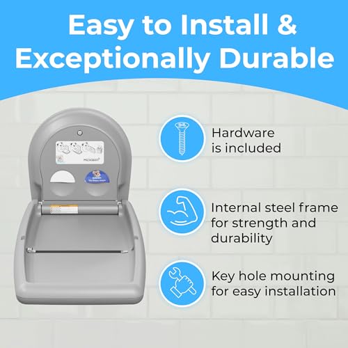 Image of Koala Kare Surface-Mounted Horizontal Baby Changing Station, Model KB300-01 (Grey)