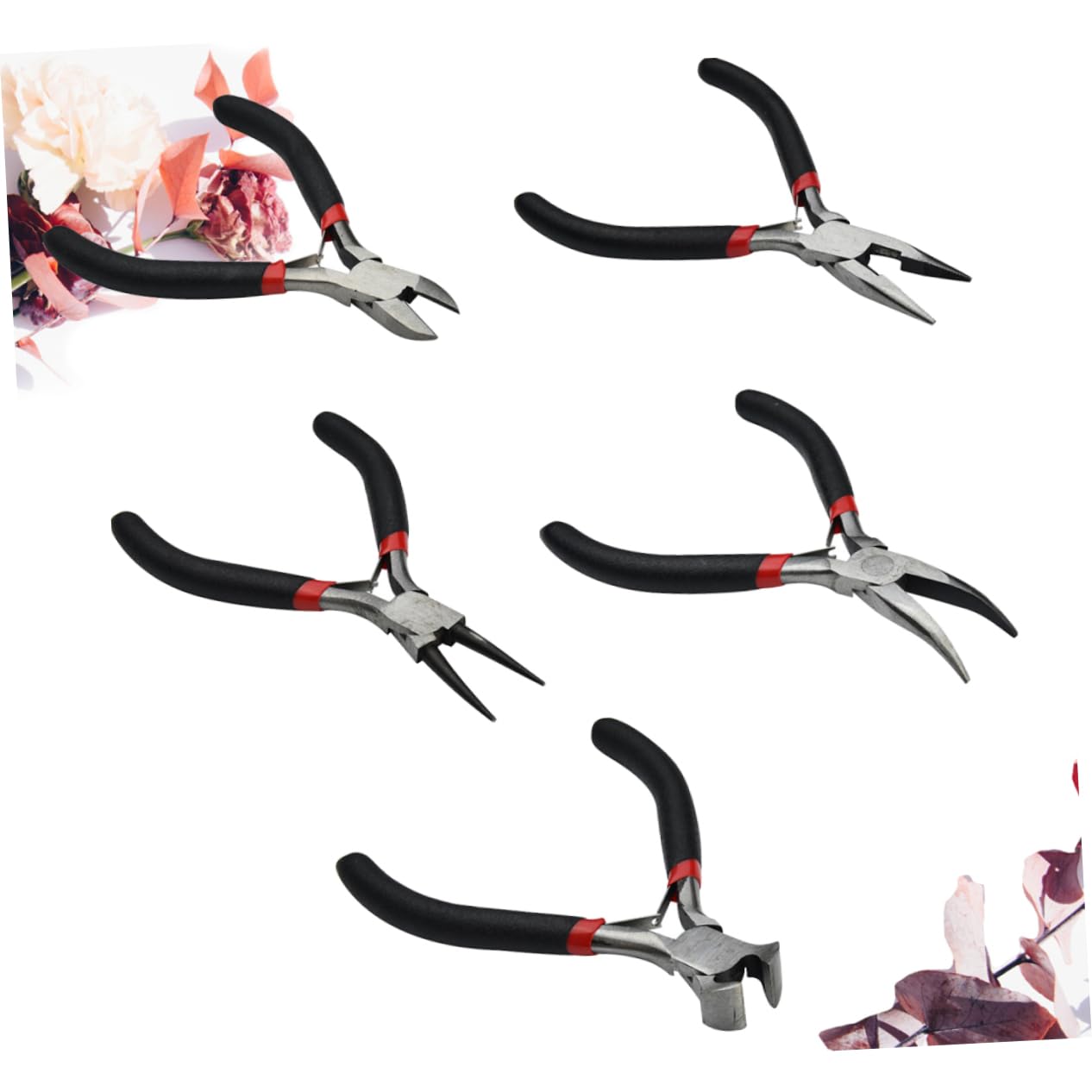 Kleiner Schmuckzange Leichter Griff 5 Stück-pack aus Metall Ergonomisches Design für Selbstgemacht Bastelarbeiten Perlenarbeiten und Reparaturen im Laden