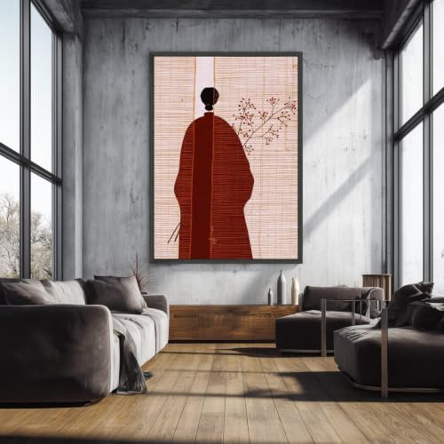 Impression d'art abstrait silhouette féminine pour salon moderne