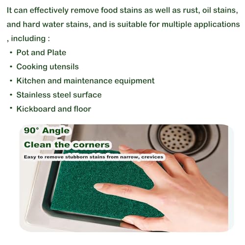 Image of 12 Pcs /Pack Green Heavy Duty Scouring Pads Reusable Household ScrubPads for Kitchen and Dish Cleaning Tool