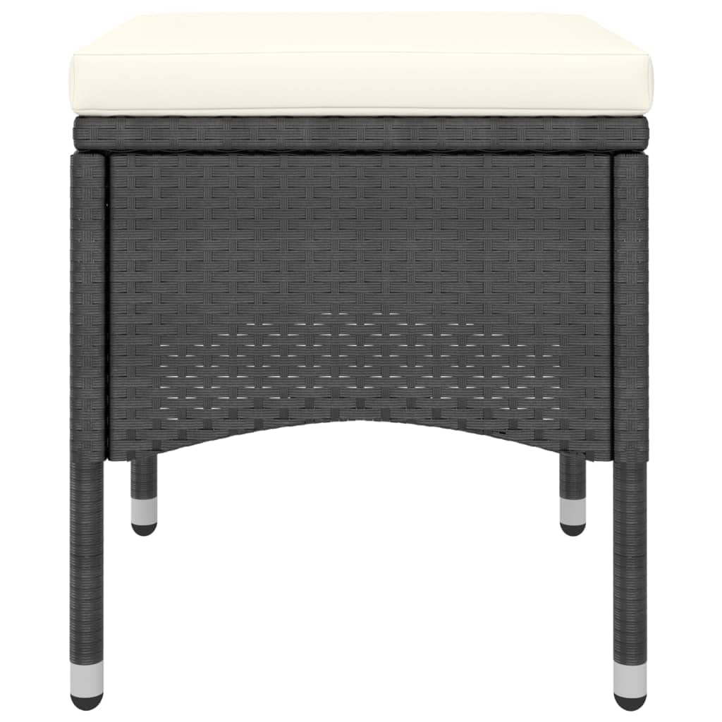 LAPOOH Set di Sedia da giardino e Sgabello 4 Pezzi Rattan PE Nero, Set Tavolo e Sedie Giardino, Tavolo e Sedie Terrazza, Mobili Giardino Esterni, Set Di Mobili Da Giardino - 310610