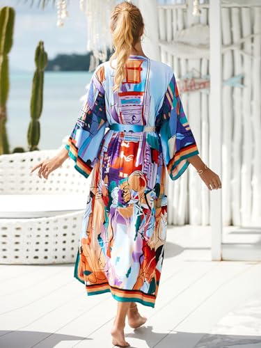 Image of IMAGEKOPE Kaftan for Women Plus Size Bathing Suit Cover up Batwing Dress Loose fit Moroccan Caftan mumu Dresses for Women