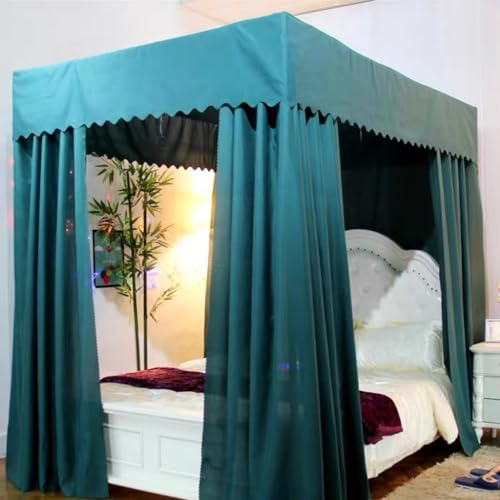 HDSDVNON Dosel De Cama Princesa De 4 Postes - Diseño En Color Verde Oscuro Liso For Dormitorios De Niños Y Adultos. Se Adapta A Todos Los Tamaños De Cama. Decoración(#5,#14)